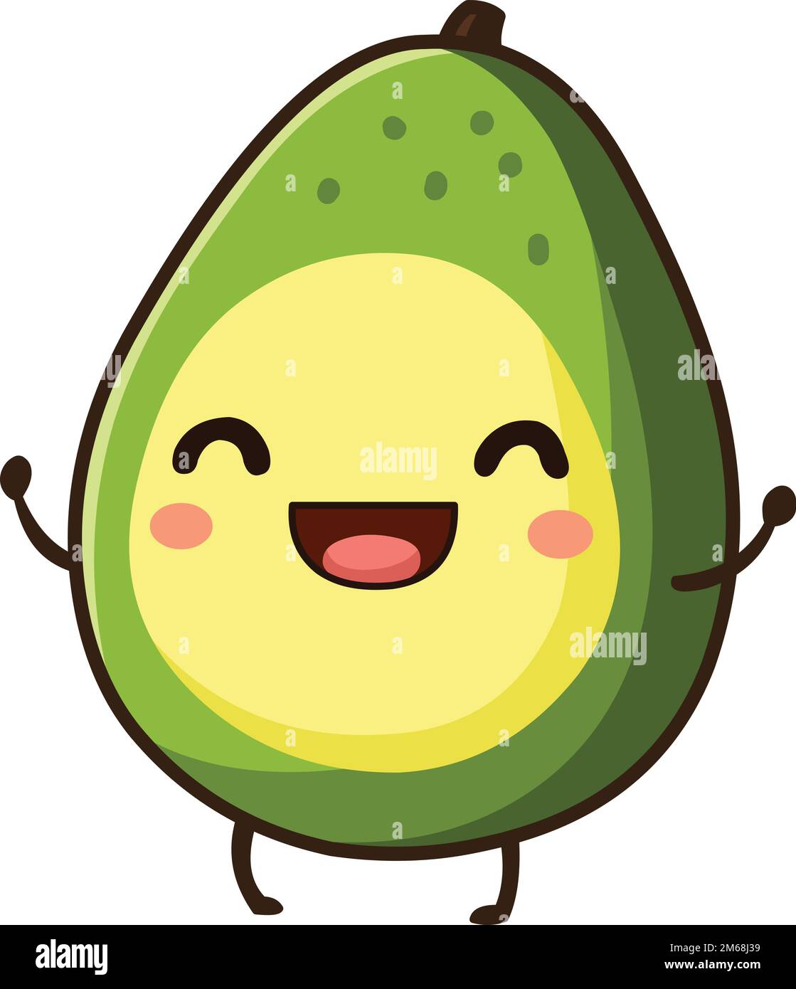 Kawaii cute happy avocado fruit Imágenes vectoriales de stock - Alamy