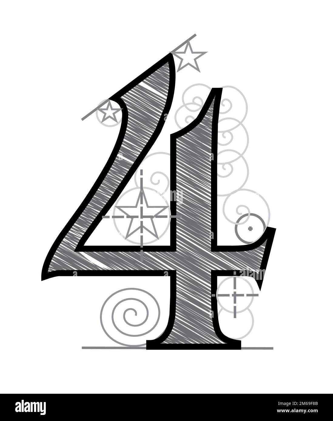 Numero 4 dibujo a lapiz fotografías e imágenes de alta resolución - Alamy