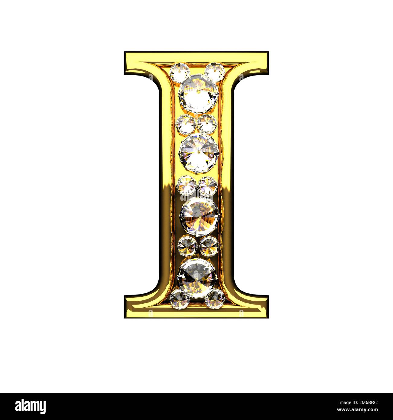 Aislé letras doradas con diamantes en blanco Fotografía de stock - Alamy