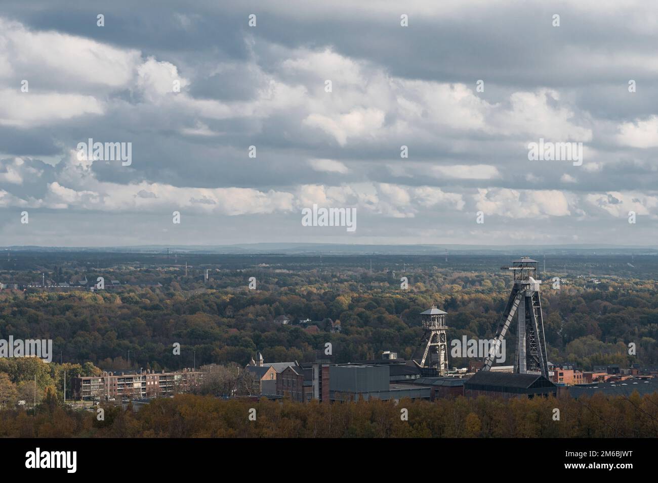 Vista panorámica de la ciudad de Gante Bélgica Europa Minas de carbón del siglo pasado 50 th Foto de stock