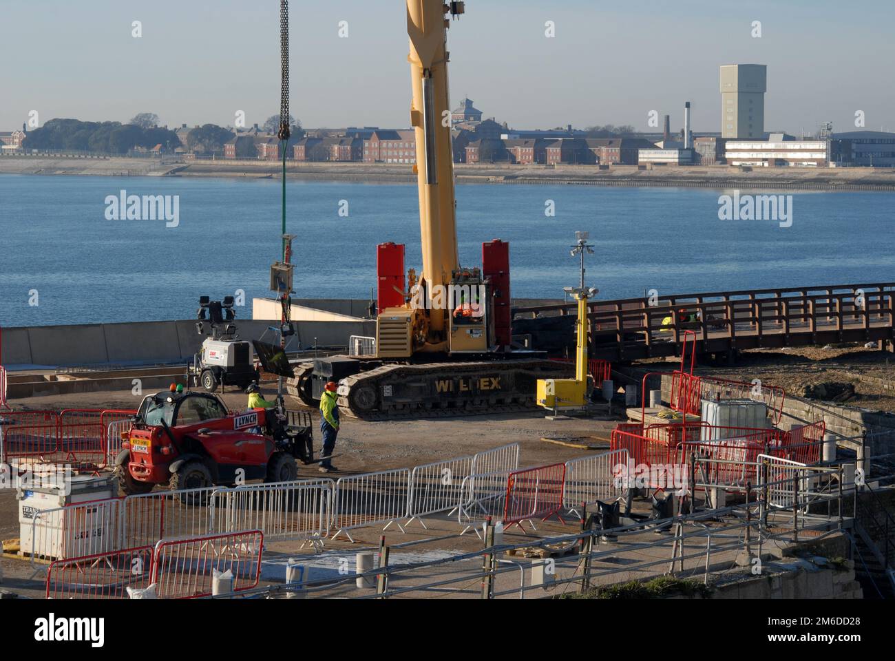 Southsea Coastal Scheme, reparaciones de muros de mar, Portsmouth, Hampshire, Reino Unido. Foto de stock