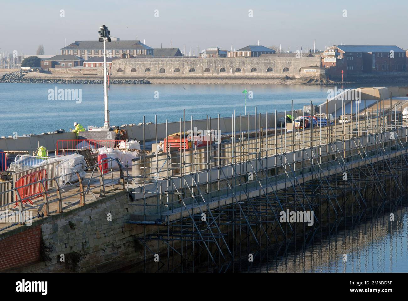 Southsea Coastal Scheme, reparaciones de muros de mar, Portsmouth, Hampshire, Reino Unido. Foto de stock