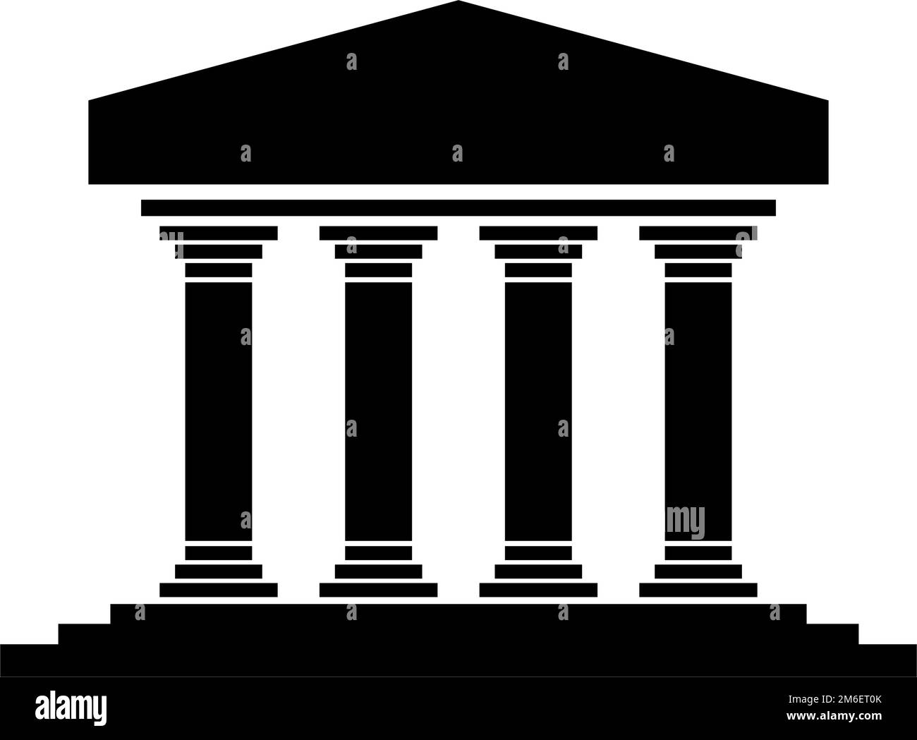 Icono de silueta de templo. Antigua Grecia. Vector editable. Ilustración del Vector