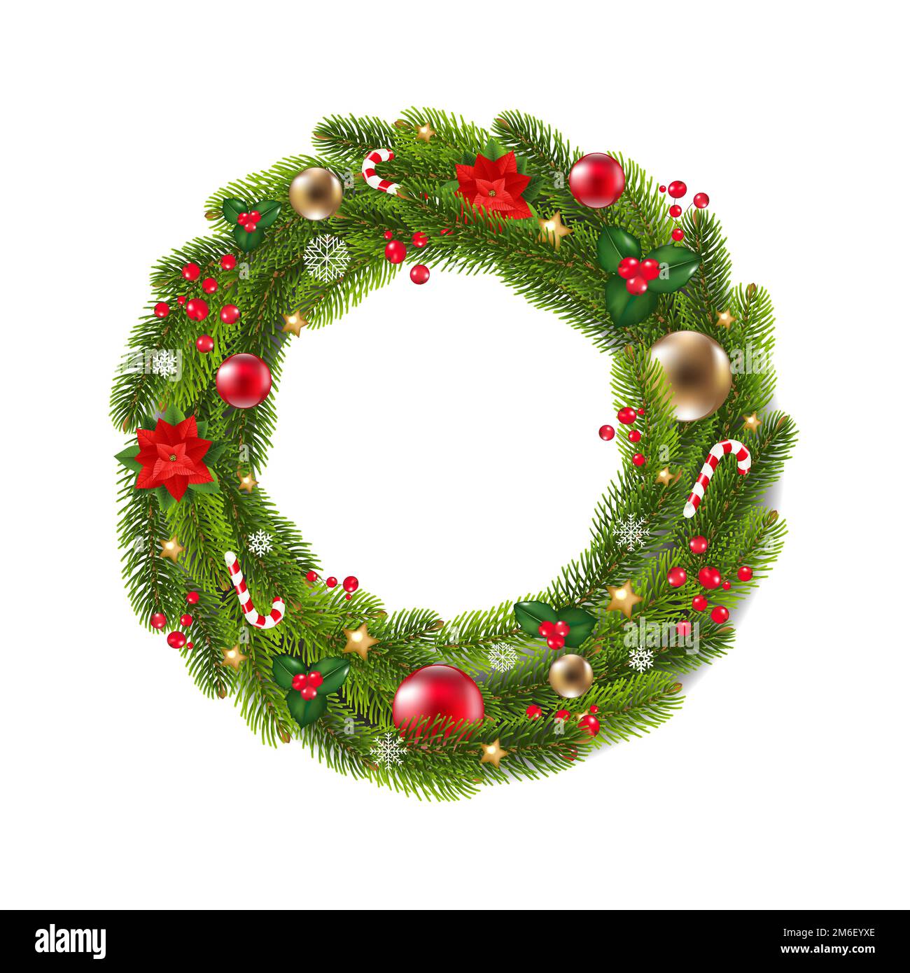 Guirnalda de Navidad con abeto y bolas de Navidad con malla degradada,  ilustración vectorial Fotografía de stock - Alamy
