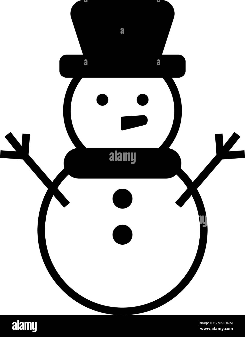 Icono de muñeco de nieve. Escultura de invierno y nieve. Vector editable. Ilustración del Vector