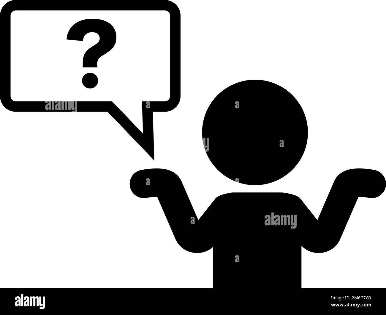Icono de silueta de una persona cuestionando o haciendo una pregunta. Vector editable. Ilustración del Vector
