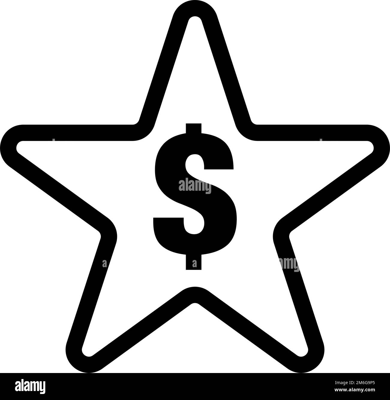 Signo de dólar e icono de estrella. Vector editable. Ilustración del Vector