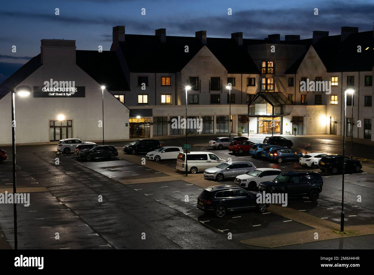 Carnoustie Golf Hotel and Spa temprano por la mañana. Escocia Reino Unido. Foto de stock