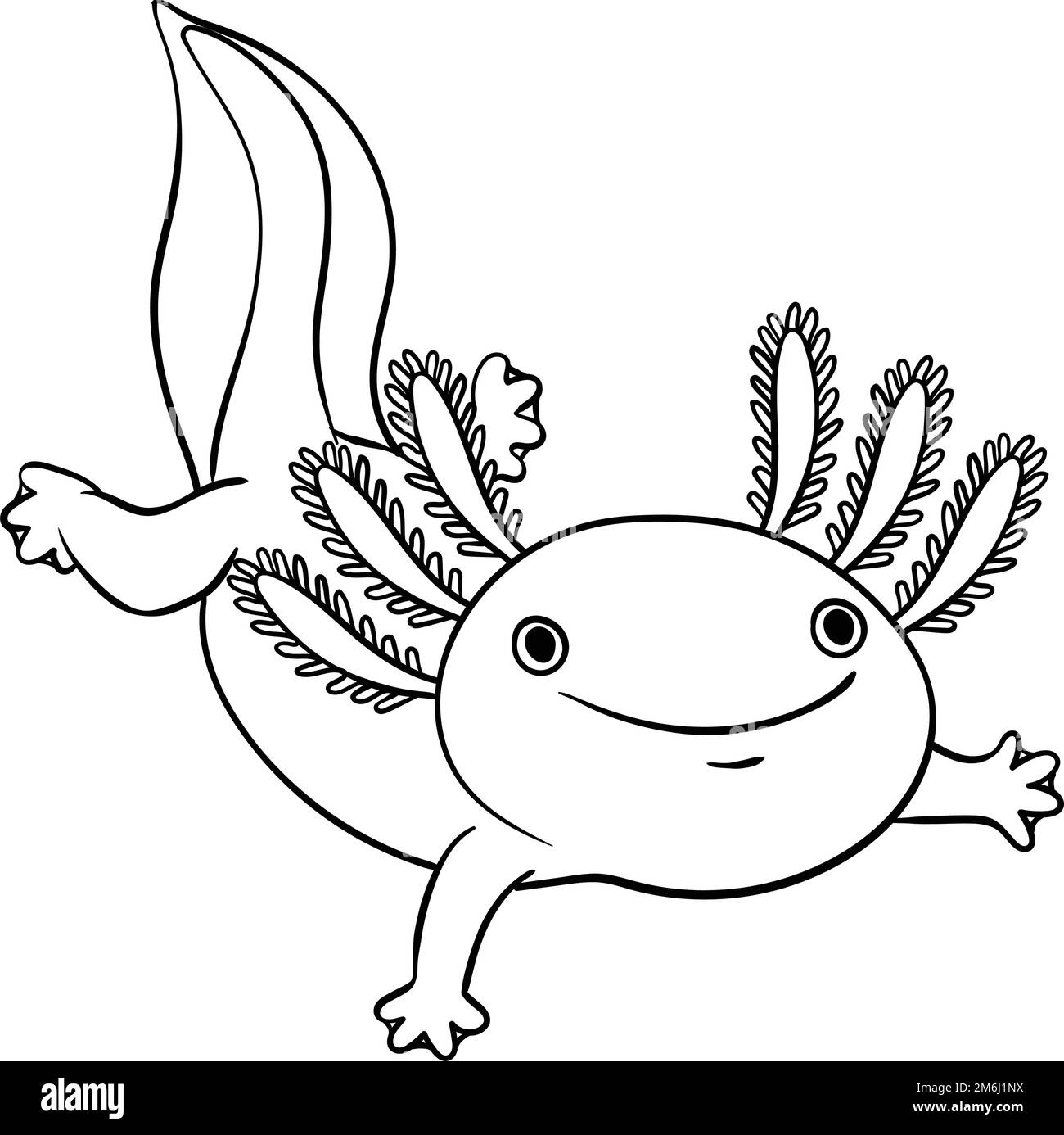 Página Axolotl Aislada para Colorear para Niños Imagen Vector de stock -  Alamy