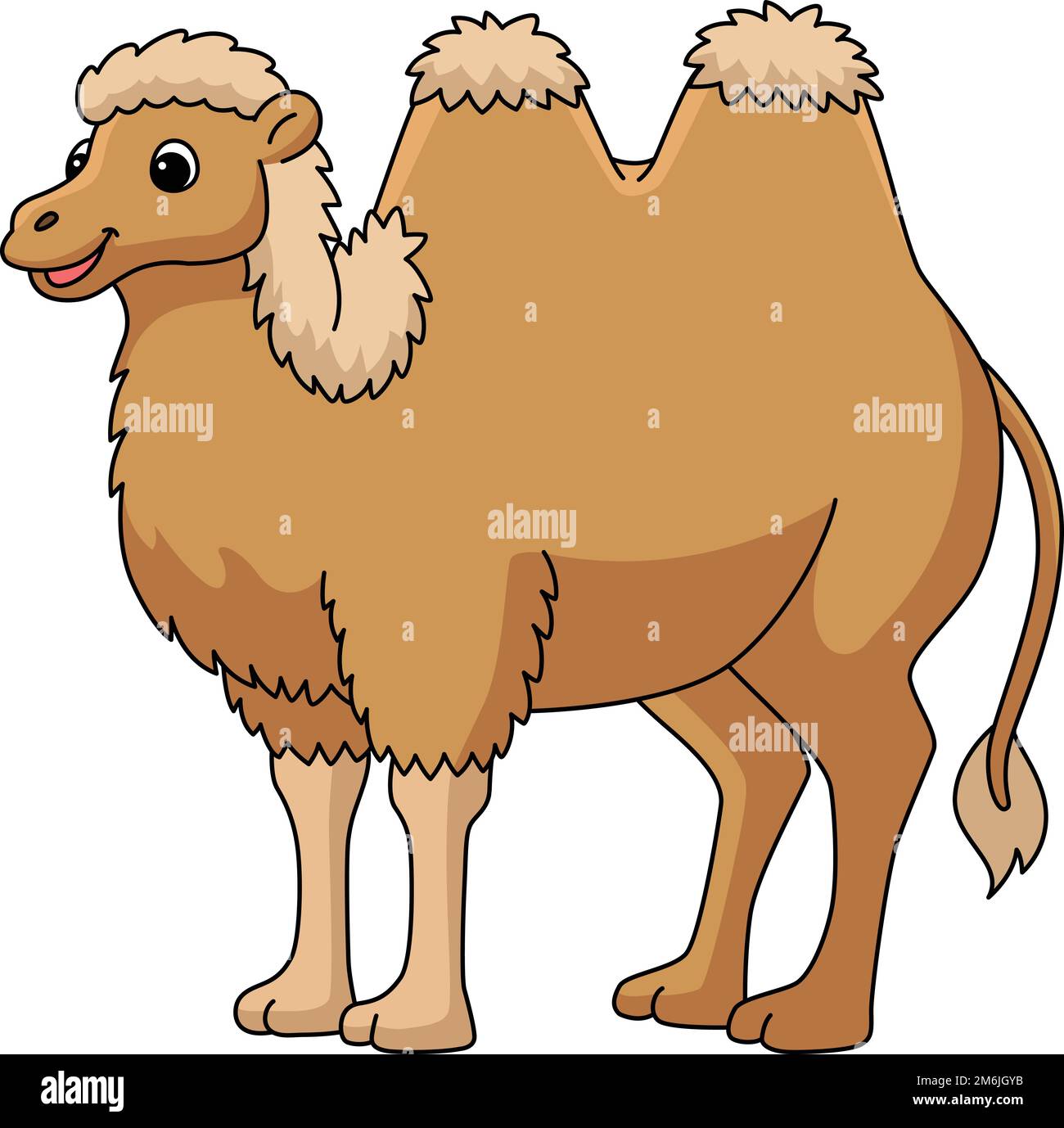 Bactrian Camel Animal Dibujos Animados Coloreados Clipart Imagen Vector