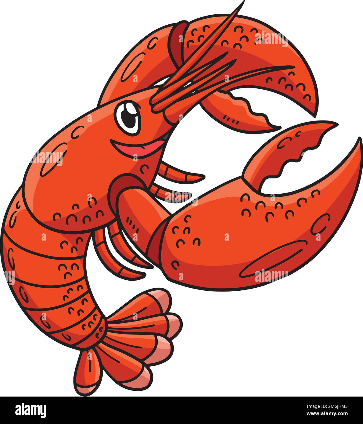 Langosta animal marino de dibujos animados de colores Clipart Imagen ...