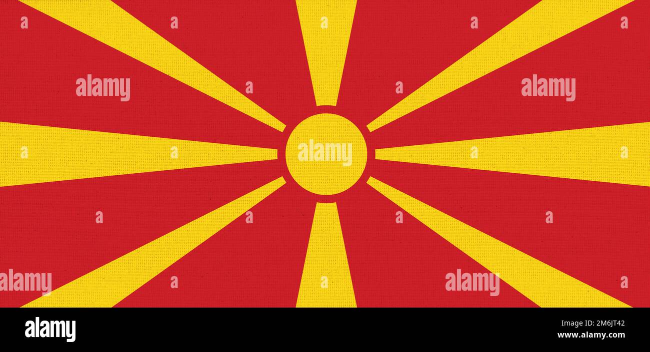 Bandera del Norte de Macedonia. Símbolo de estado de Macedonia del