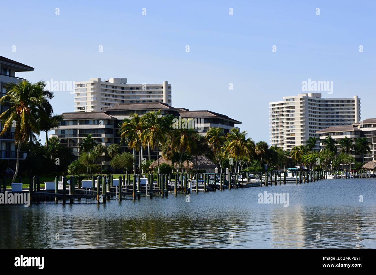 Resort en el Golfo de México en Marco Island, Florida Foto de stock