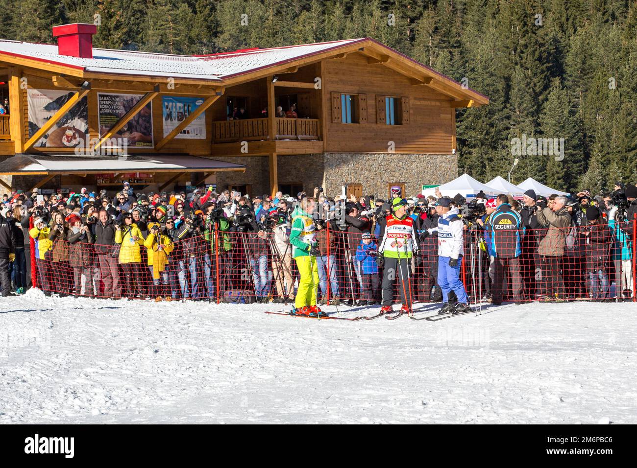 Abre una nueva temporada de esquí en Bansko, Bulgaria Foto de stock