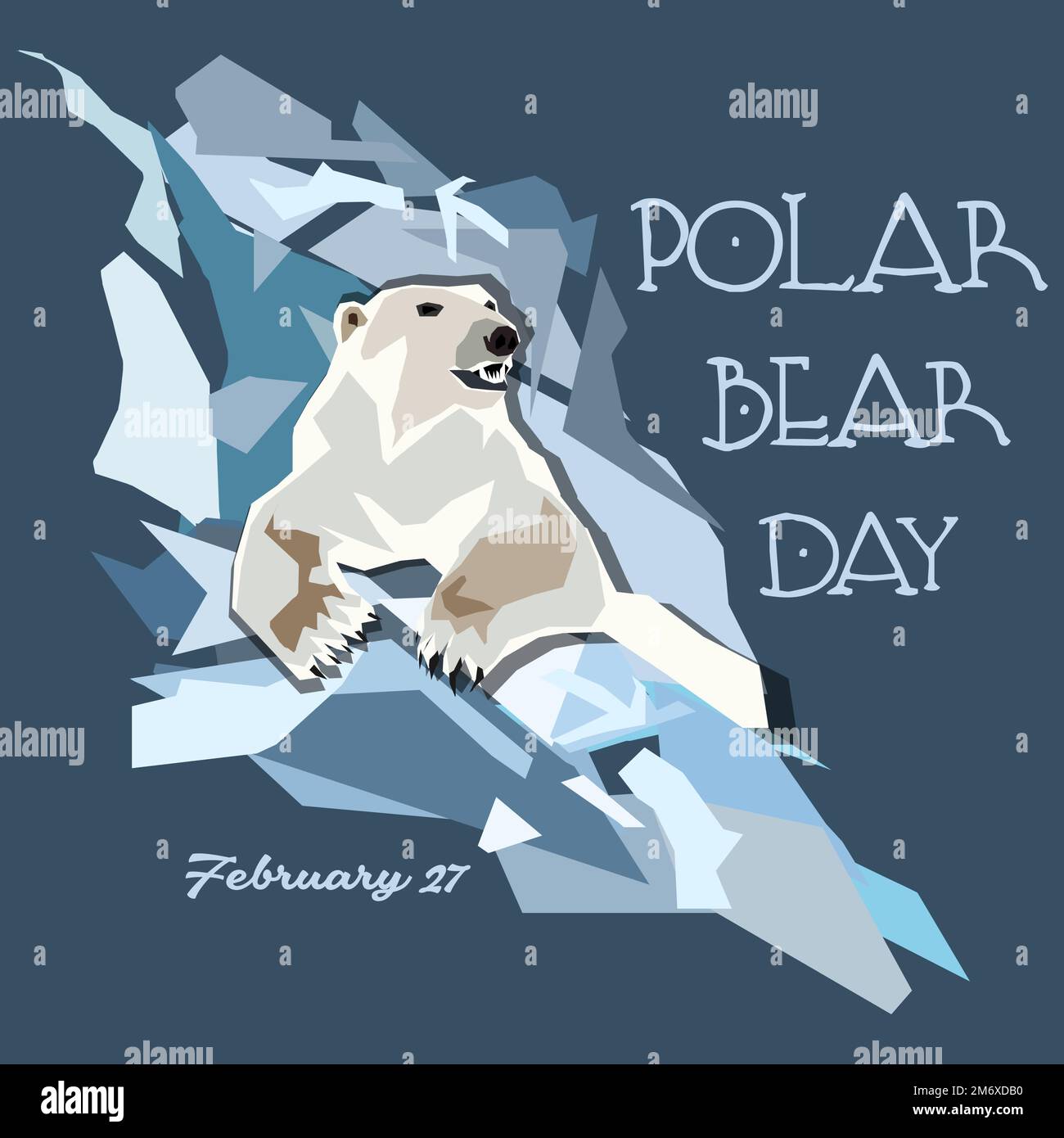 Vector del Día Internacional del Oso Polar. Cartel o banner del Día del
