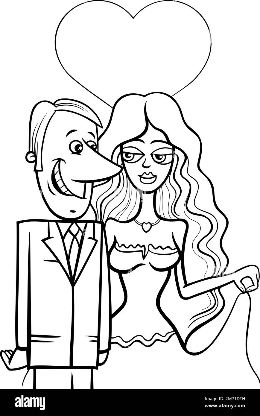 Blanco y negro día de San Valentín tarjeta de felicitación dibujo con dibujos animados jóvenes pareja personajes enamorados Imagen Vector de stock - Alamy Blanco y negro día de San Valentín tarjeta de felicitación dibujo con dibujos animados jóvenes pareja personajes enamorados Imagen Vector de stock - Alamy