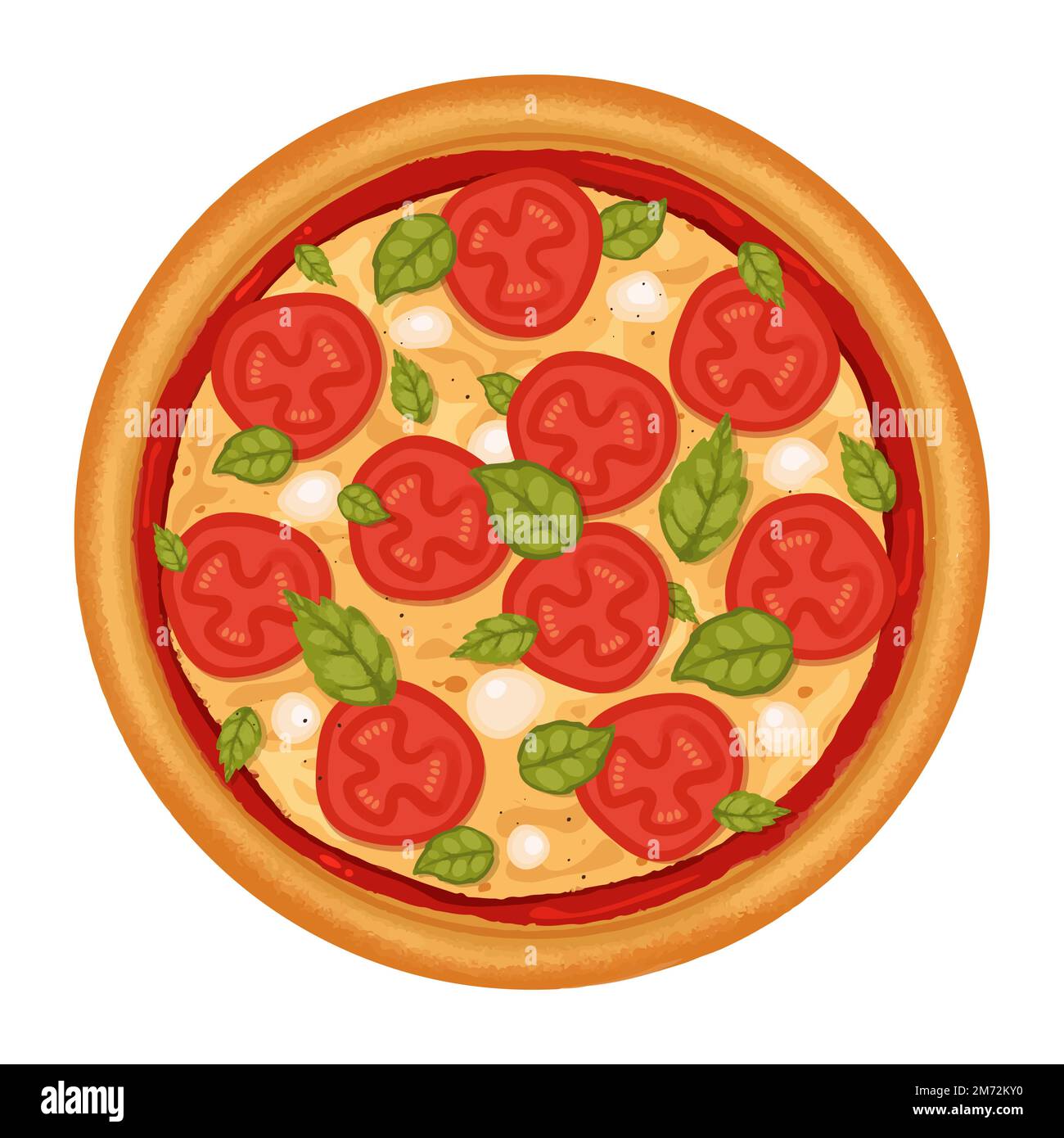 deliciosa pizza margherita en ilustración y vector Ilustración del Vector