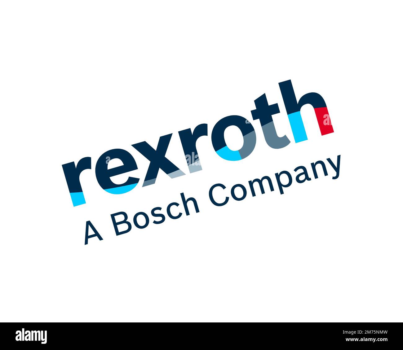 Bosch Rexroth, logotipo girado, fondo blanco Foto de stock
