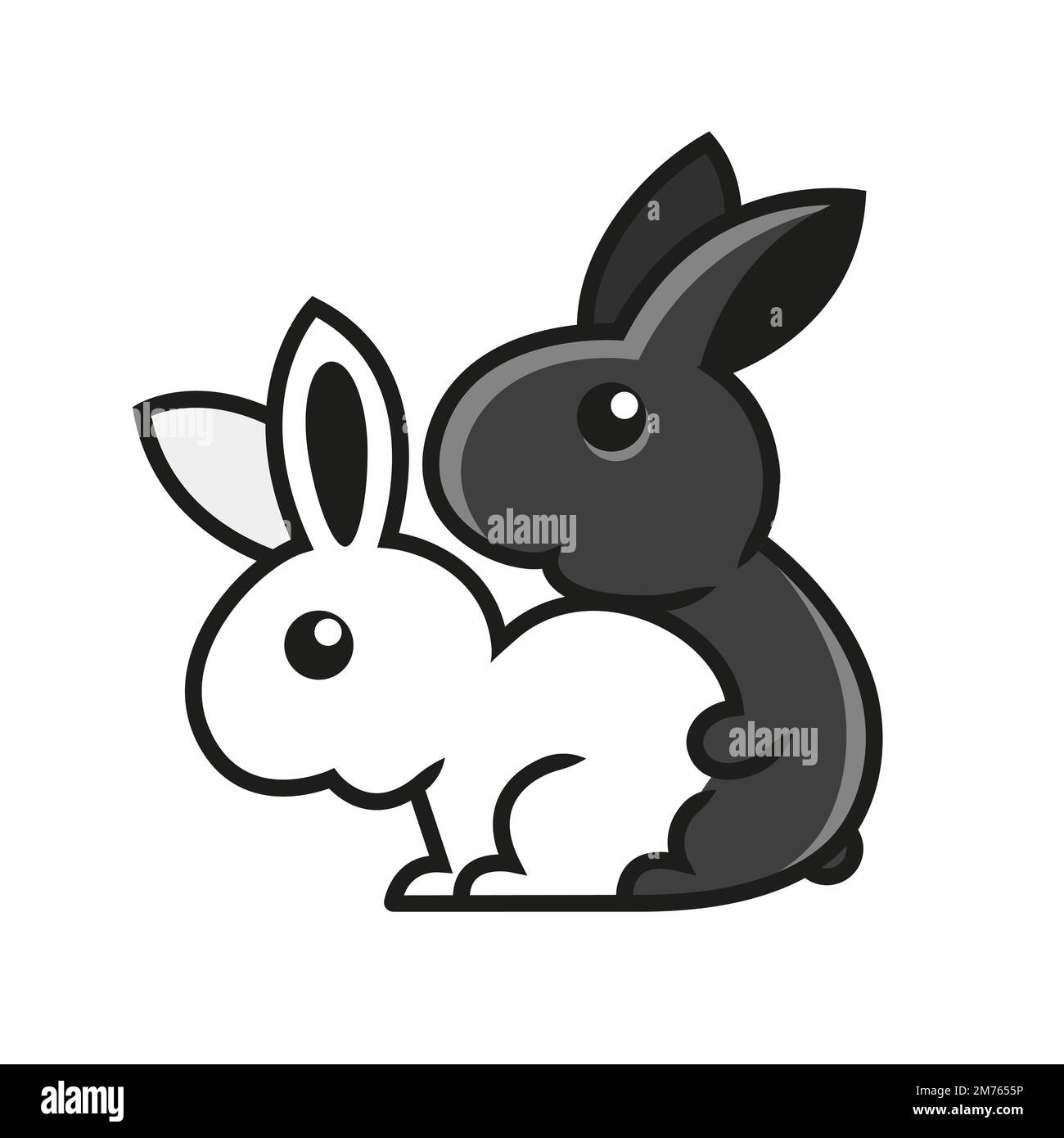 Simple, minimalista conejo en agujero logo. Lindo conejito de dibujos  animados ilustración vectorial. para camisetas, pegatinas, logotipo Imagen  Vector de stock - Alamy