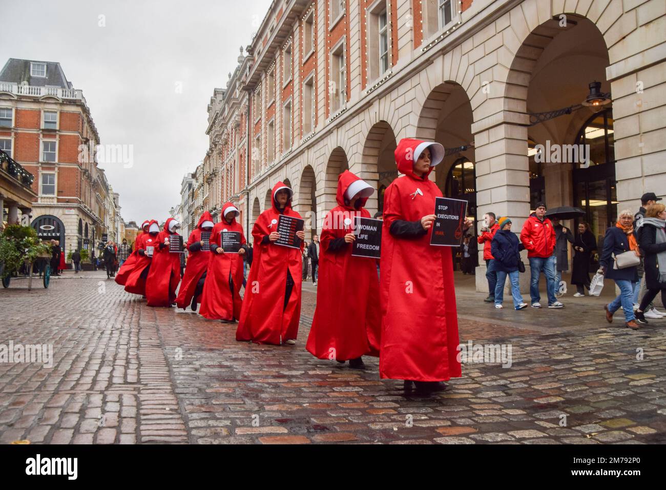 Londres, Reino Unido. 7th de enero de 2023. Manifestantes en Covent