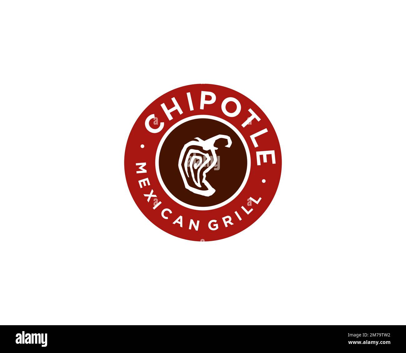 Parrilla mexicana Chipotle, logotipo girado, fondo blanco B Fotografía