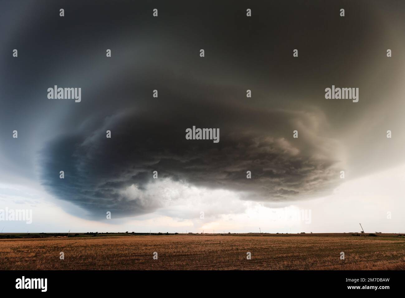 Ominosas nubes de tormenta de superceldas en Nebraska Foto de stock