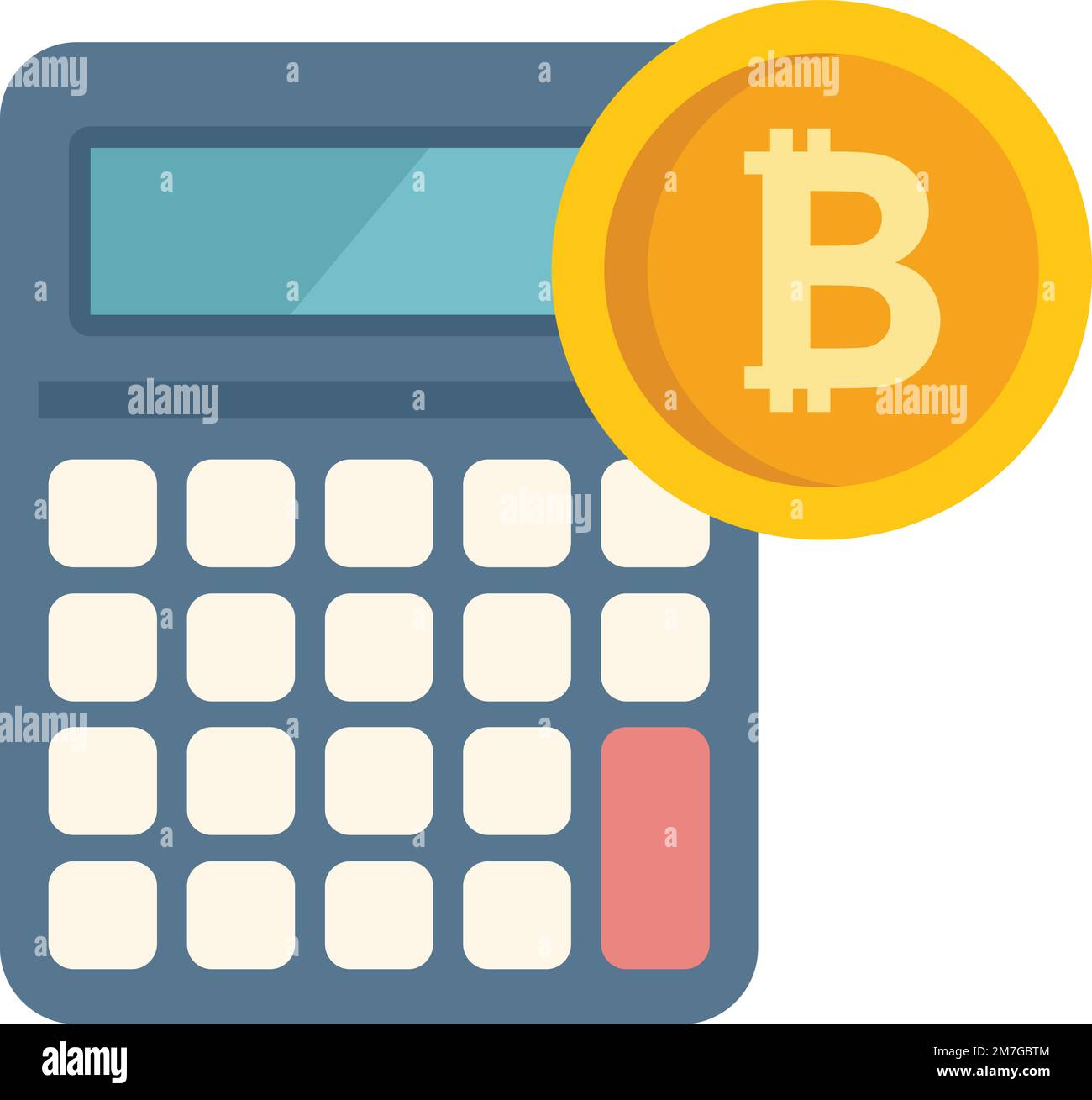 Icono de calculadora de criptomoneda vector plano. Crypto business.  Marketing digital aislado Imagen Vector de stock - Alamy