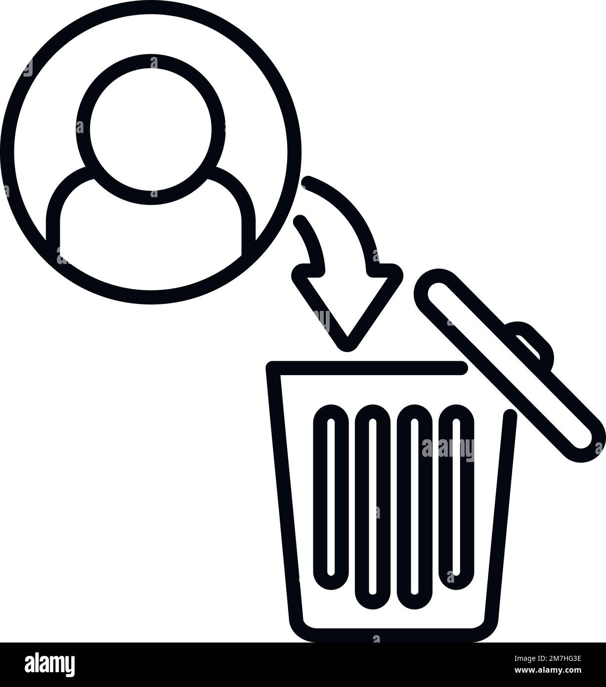 Icono de papelera de reciclaje vector de contorno. Eliminar servicio.  Eliminar cuenta Imagen Vector de stock - Alamy