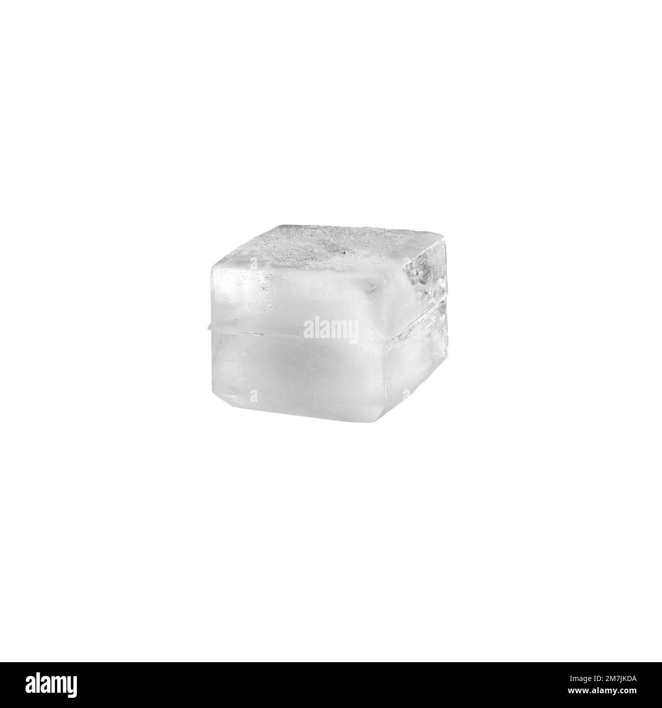 Estudio de un cubo de hielo real sobre fondo blanco Foto de stock