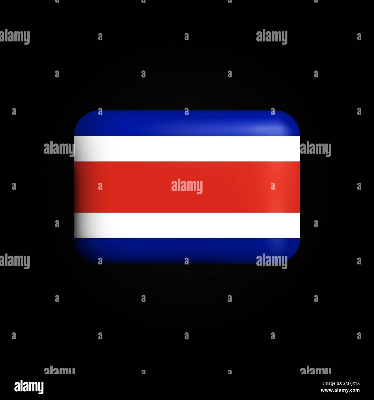 Bandera de Costa Rica 3D icono. Bandera Nacional de Costa Rica