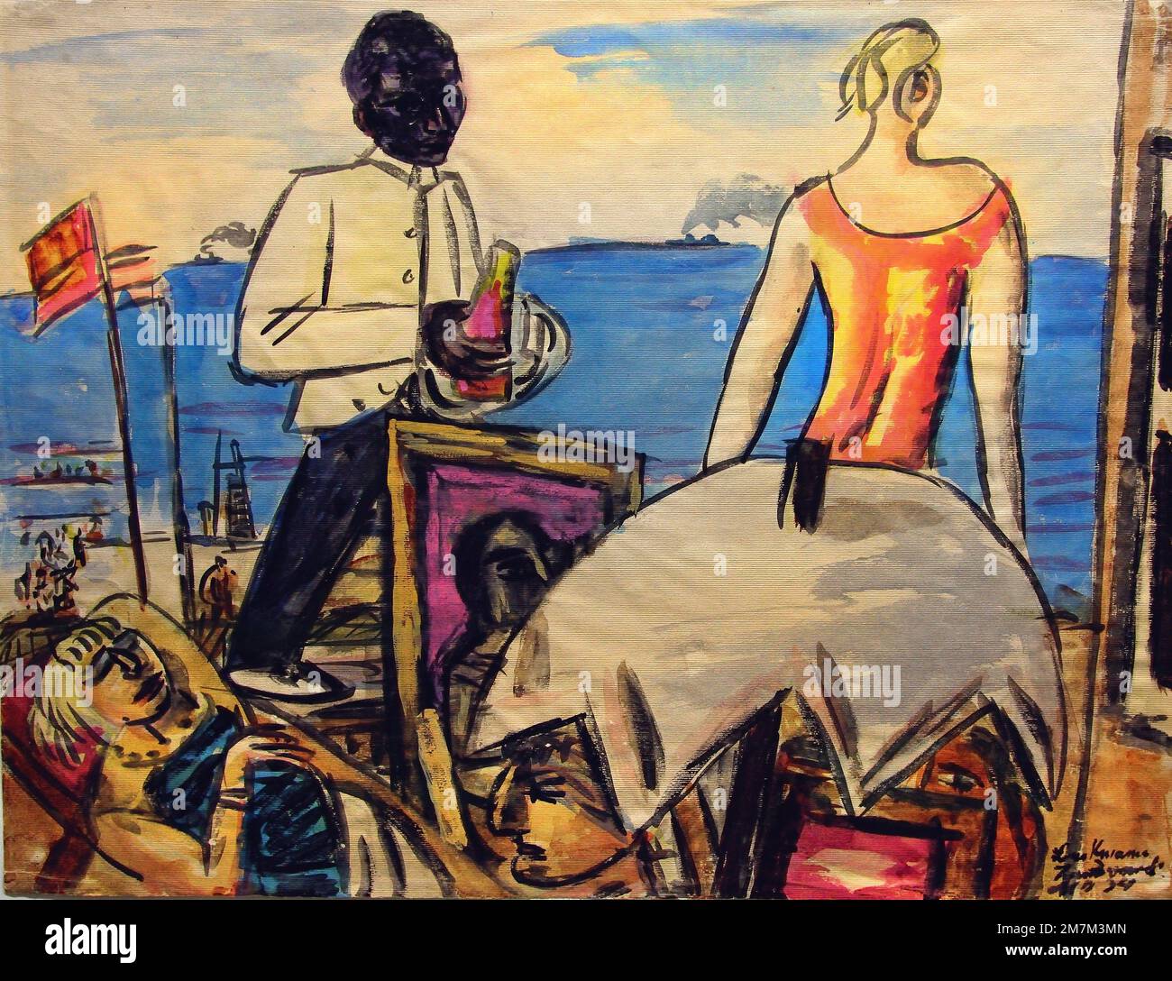 Zandvoordt Strandcafé 1934 , Max ,Beckmann, (1884 − 1950), Max Carl ...