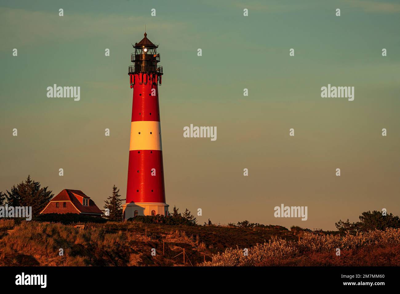 Faro en Hörnum, isla Sylt Foto de stock