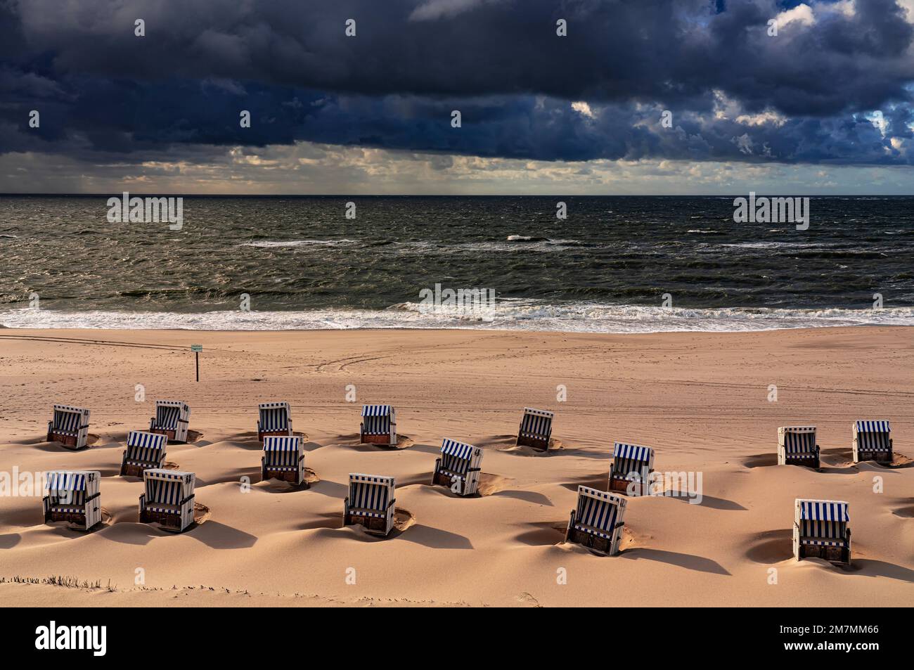 Impresión meteorológica en List beach, Sylt island Foto de stock