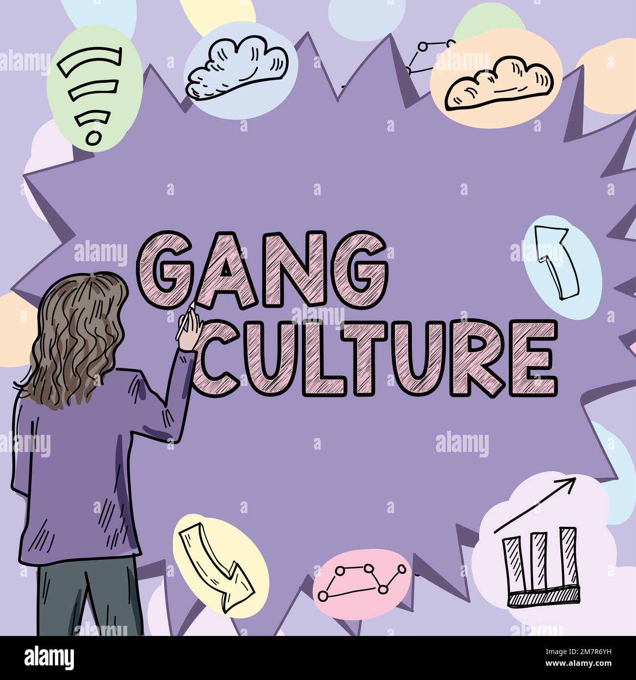 Señal que muestra la cultura de pandillas. Concepto de