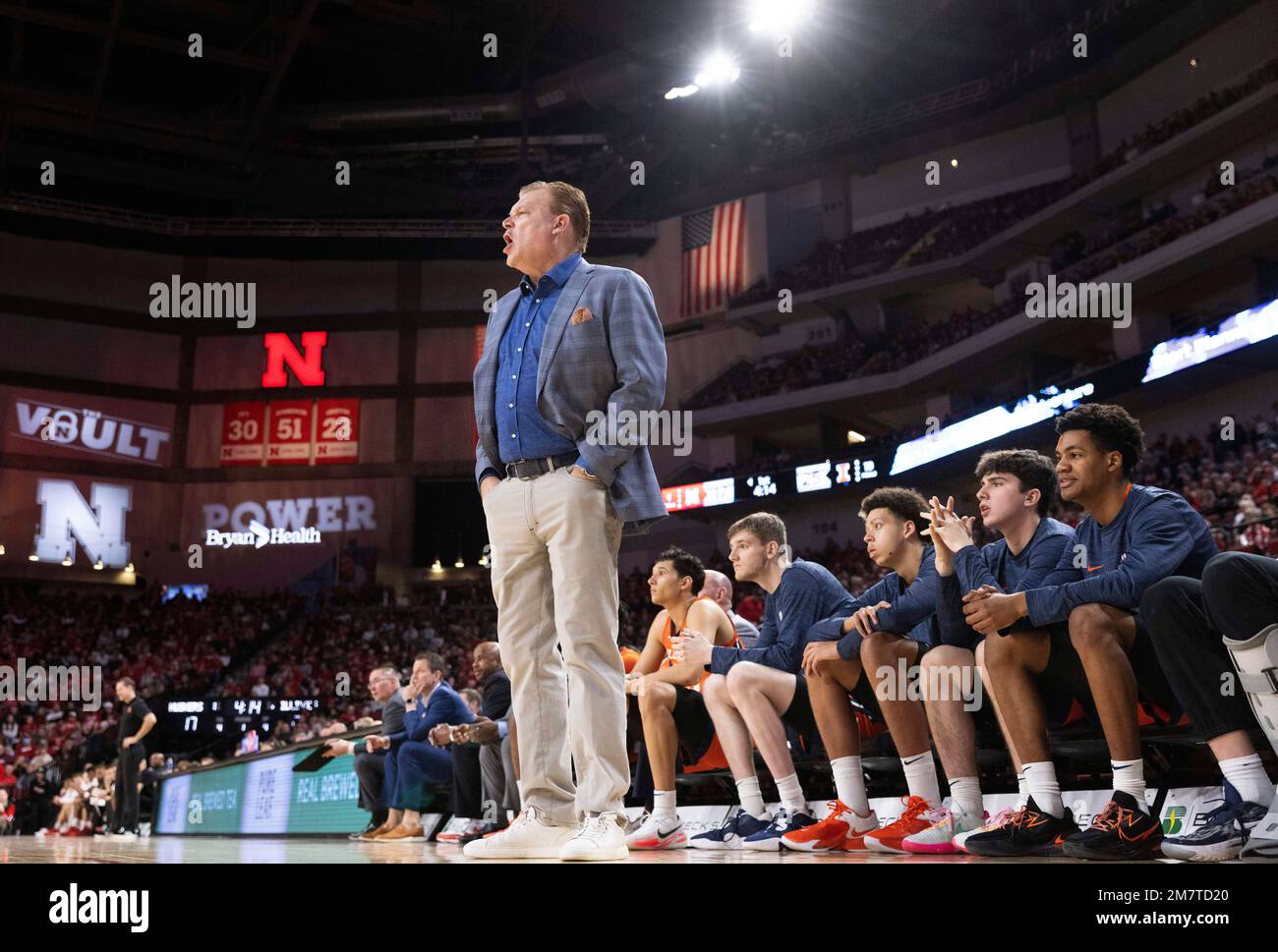 Illinois coach Brad Underwood watches from the sideline during the