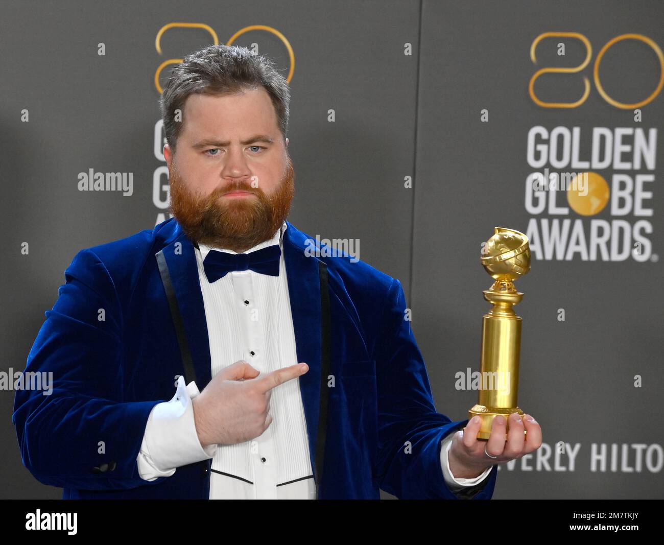 Peliculas Y Programas De Tv De Paul Walter Hauser Beverly Hills, Estados Unidos. 10th de enero de 2023. Paul Walter Hauser  aparece detrás del escenario después de ganar el premio a la Mejor  Actuación en una Serie Limitada o Antología o