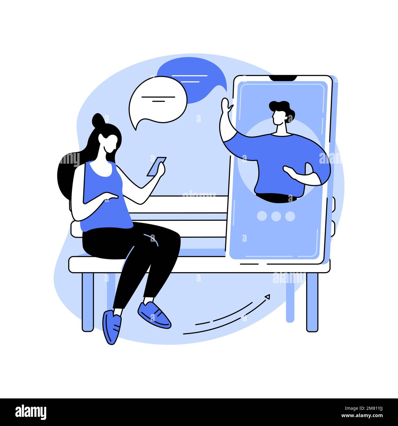 Socialización en línea aisladas ilustraciones vectoriales de dibujos  animados Imagen Vector de stock - Alamy