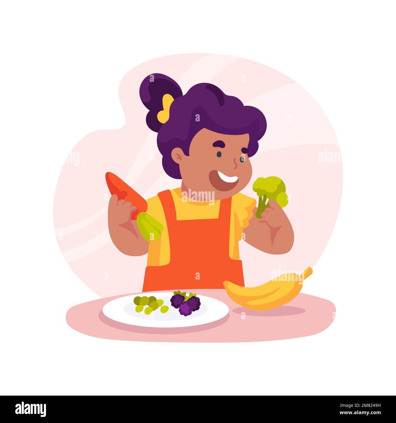 Probar nuevos alimentos aislados ilustración vectorial de dibujos ...