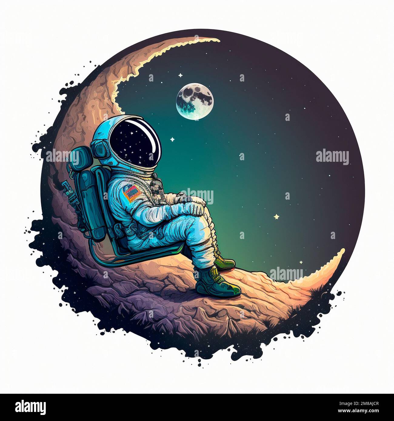 Astronauta en la luna Imágenes recortadas de stock - Alamy