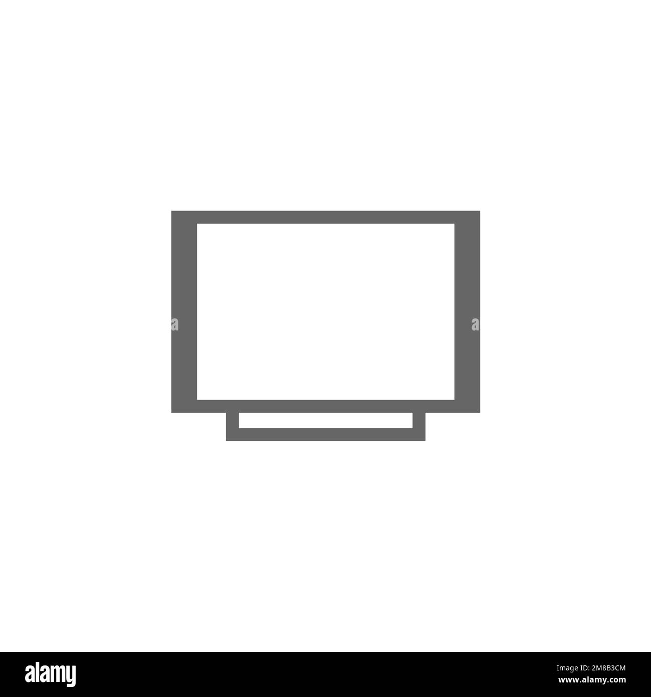 Una silueta en blanco y negro de un monitor de ordenador con una pantalla  blanca Imagen Vector de stock - Alamy