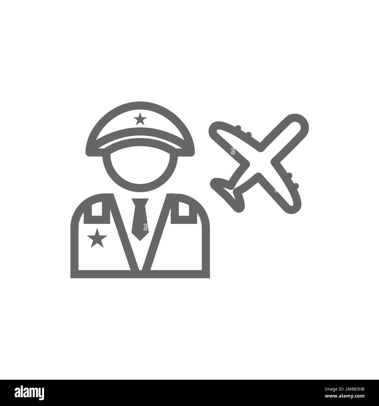 Icono del capitán, maqueta de recursos gráficos de carrera de aviación, ilustración vectorial. Ilustración del Vector