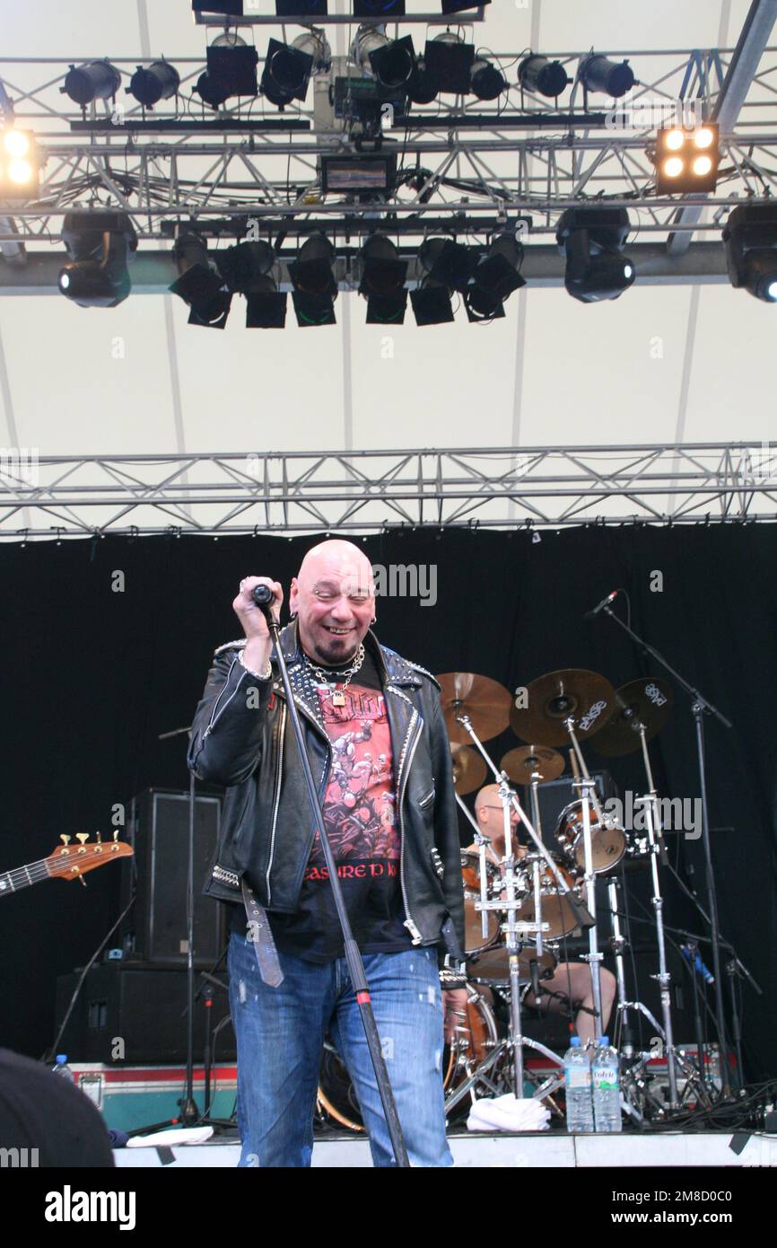 Paul Di'Anno, excantante de la banda británica de heavy metal Iron Maiden Fotografía de stock Paul Di'Anno, excantante de la banda británica de heavy metal Iron Maiden Fotografía de stock