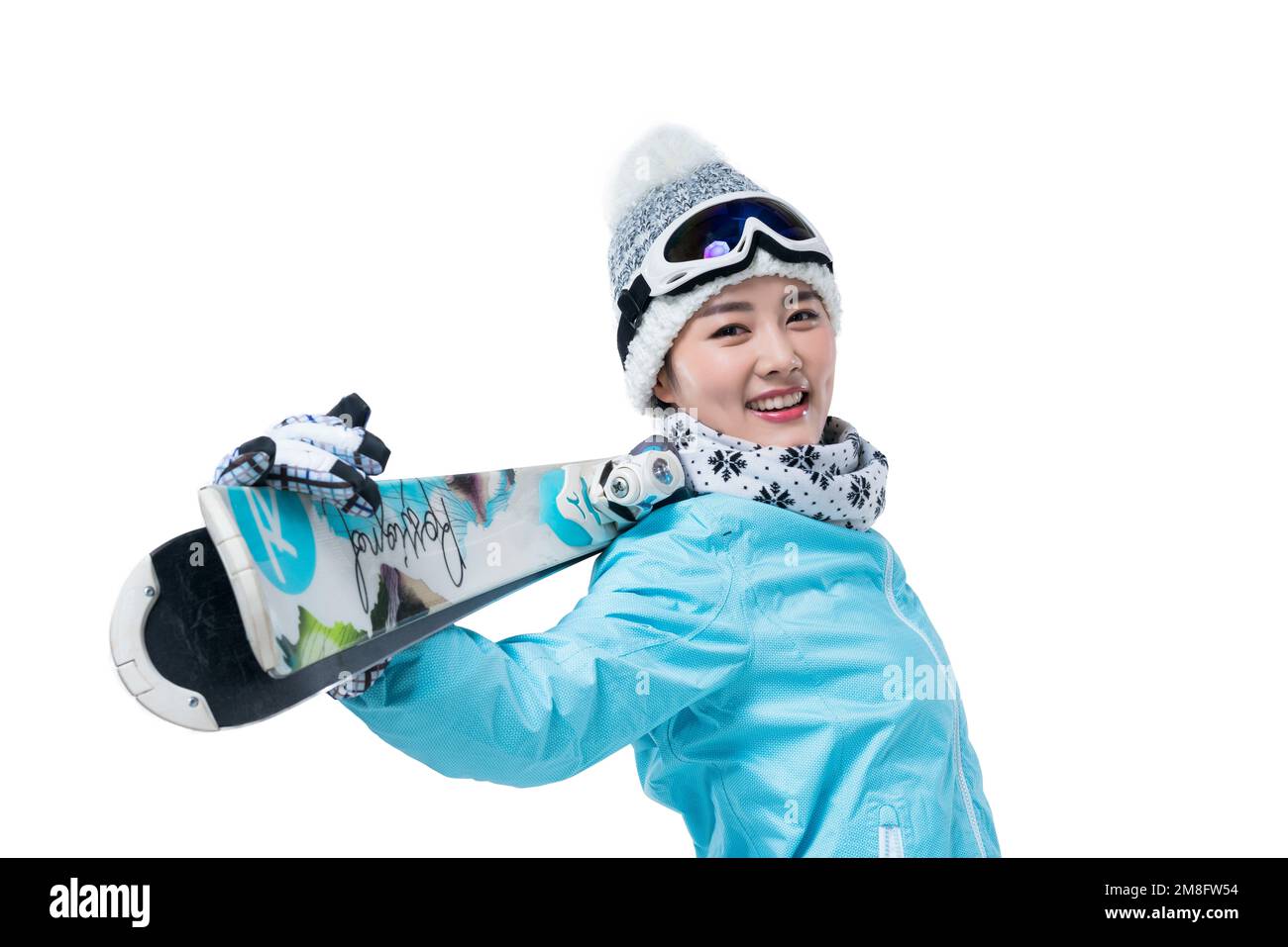 Mujer Joven Sonriente En Gafas De Esquí Que Pone En La Nieve Con Montañas  En El Fondo Fotos, retratos, imágenes y fotografía de archivo libres de  derecho. Image 21002247