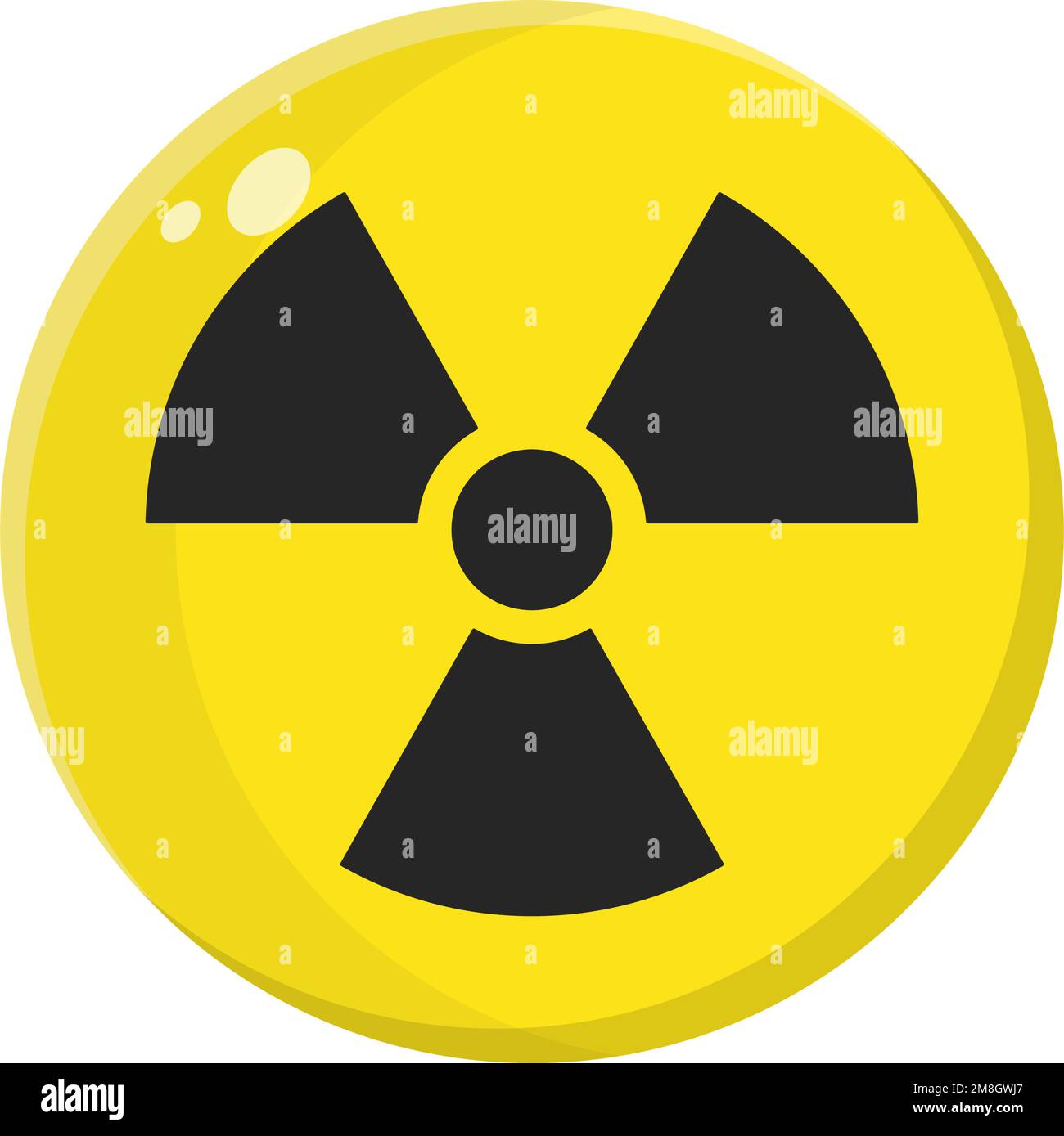 Icono radiactivo. Área radiactiva. Icono de peligro nuclear. Vector editable. Ilustración del Vector