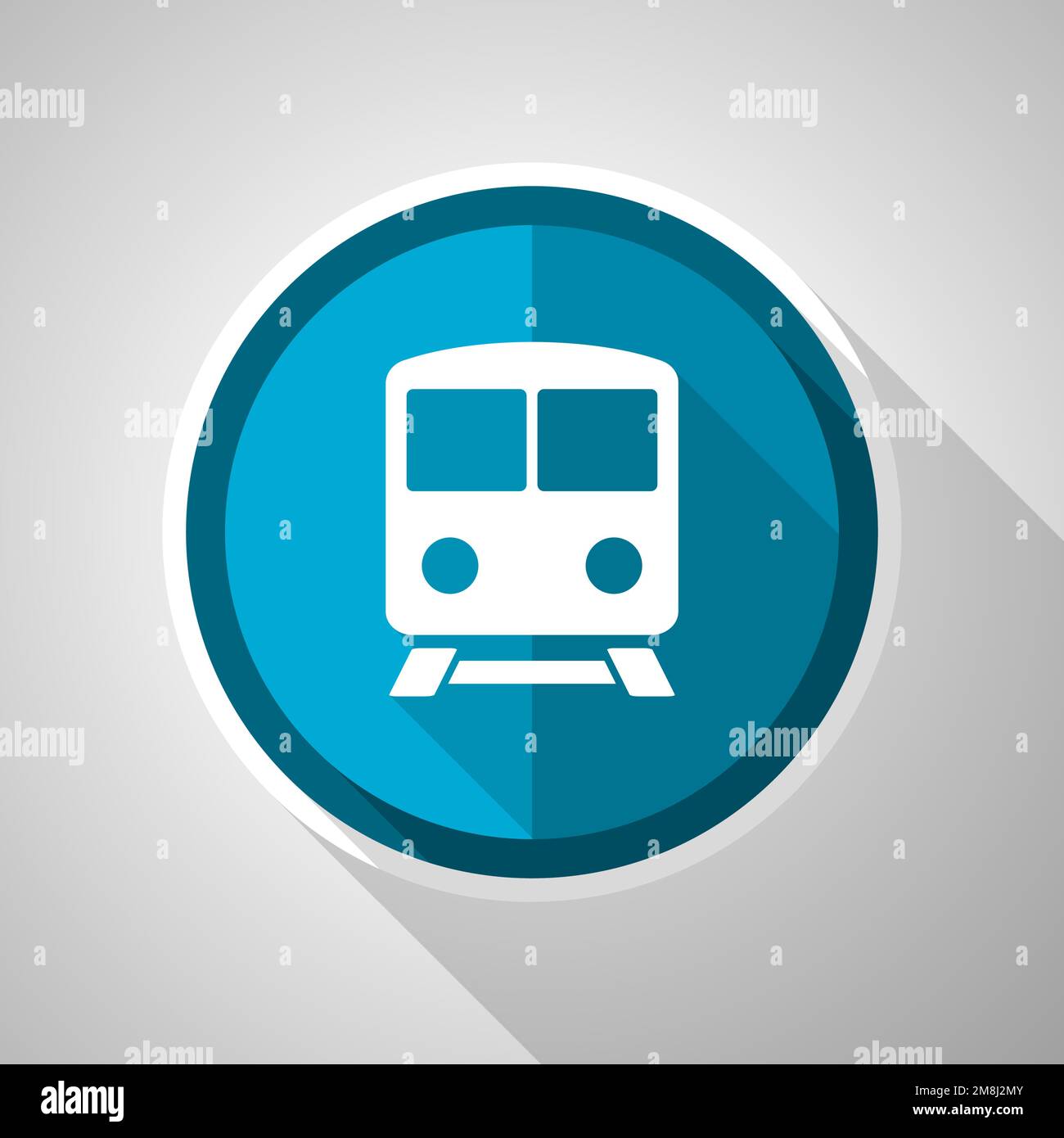Ferrocarril, tren, metro, símbolo del transporte, icono azul del vector