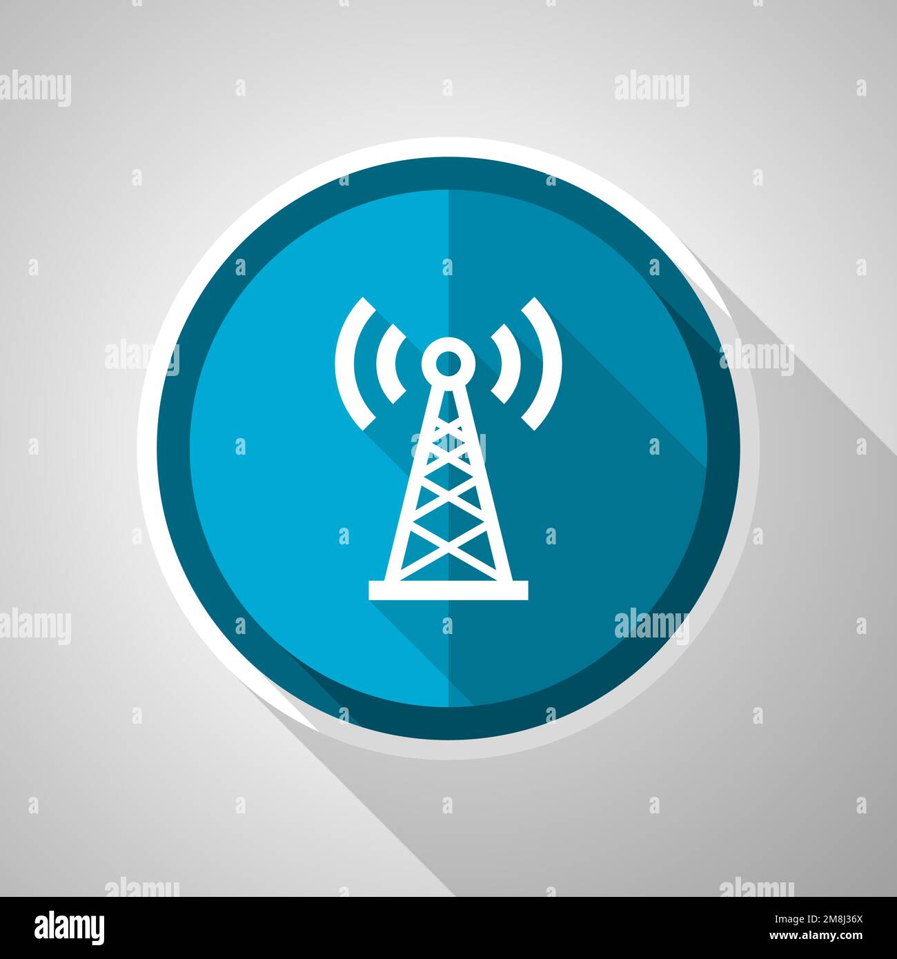 Antena, símbolo de red, vector de diseño plano icono azul con sombra larga  Imagen Vector de stock - Alamy