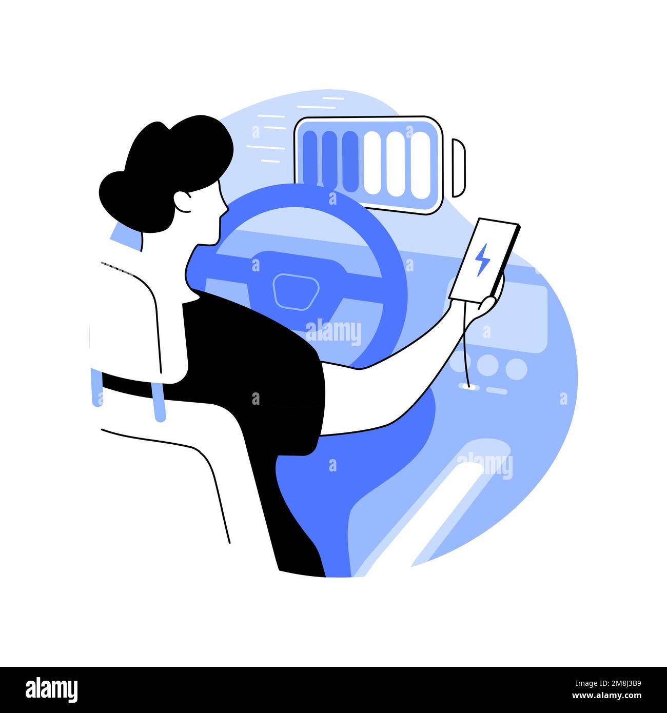 Montaje de coche aislado dibujos animados vector ilustraciones. El hombre  pone su teléfono en el soporte universal del coche para la navegación, la  tecnología moderna móvil, la adicción a los gadgets Imagen