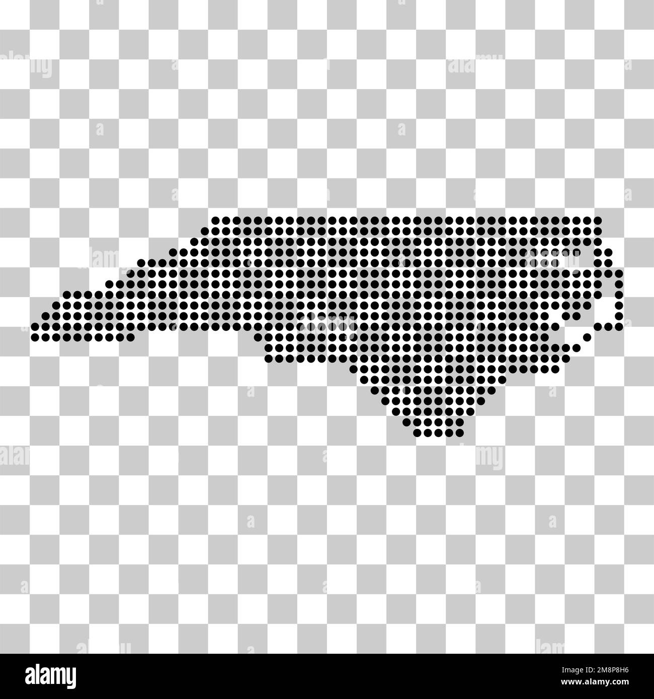 Carolina del Norte forma de mapa, Estados unidos de américa