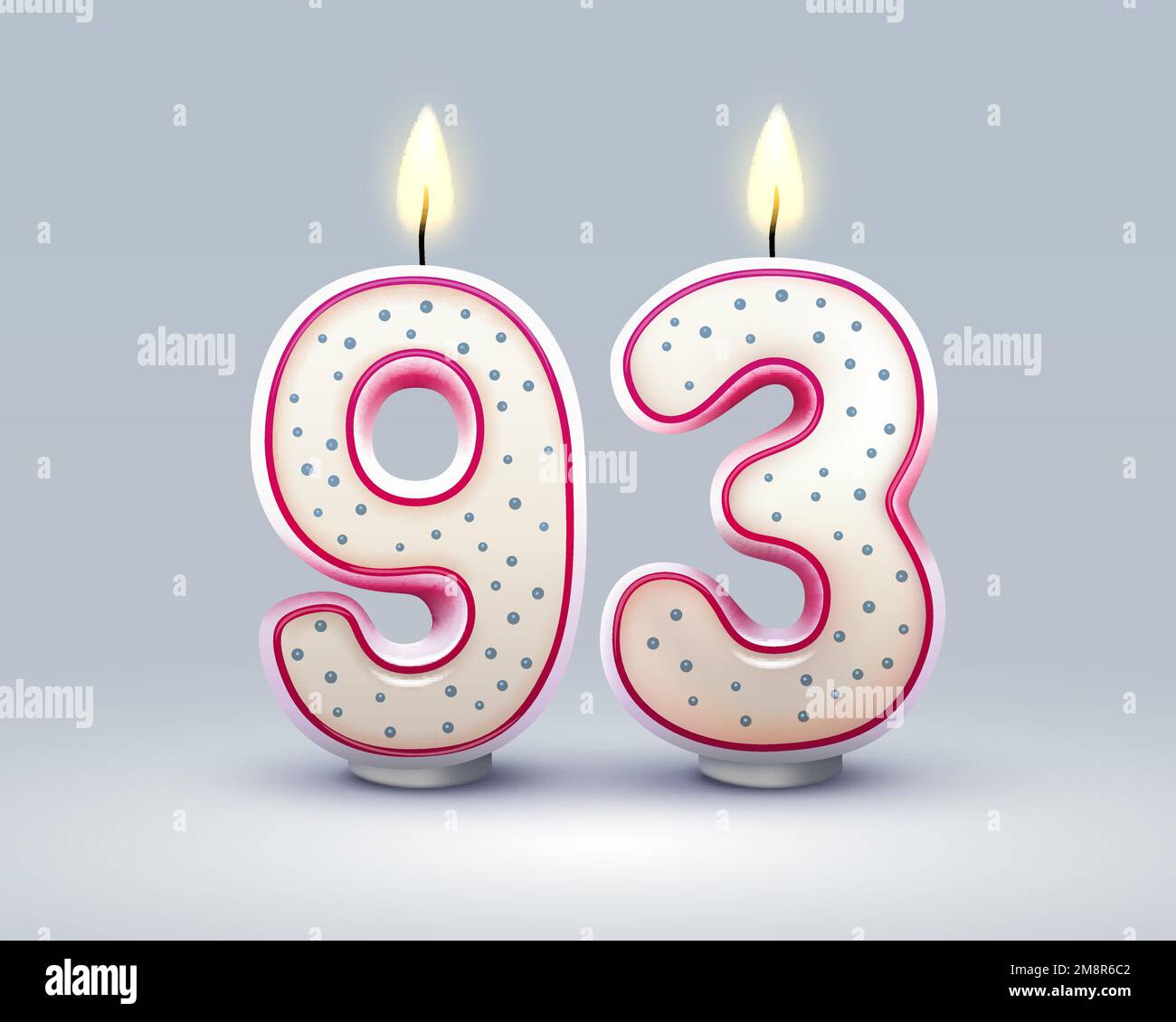 Feliz cumpleaños años 18 aniversario de la vela de cumpleaños en forma de  números vector