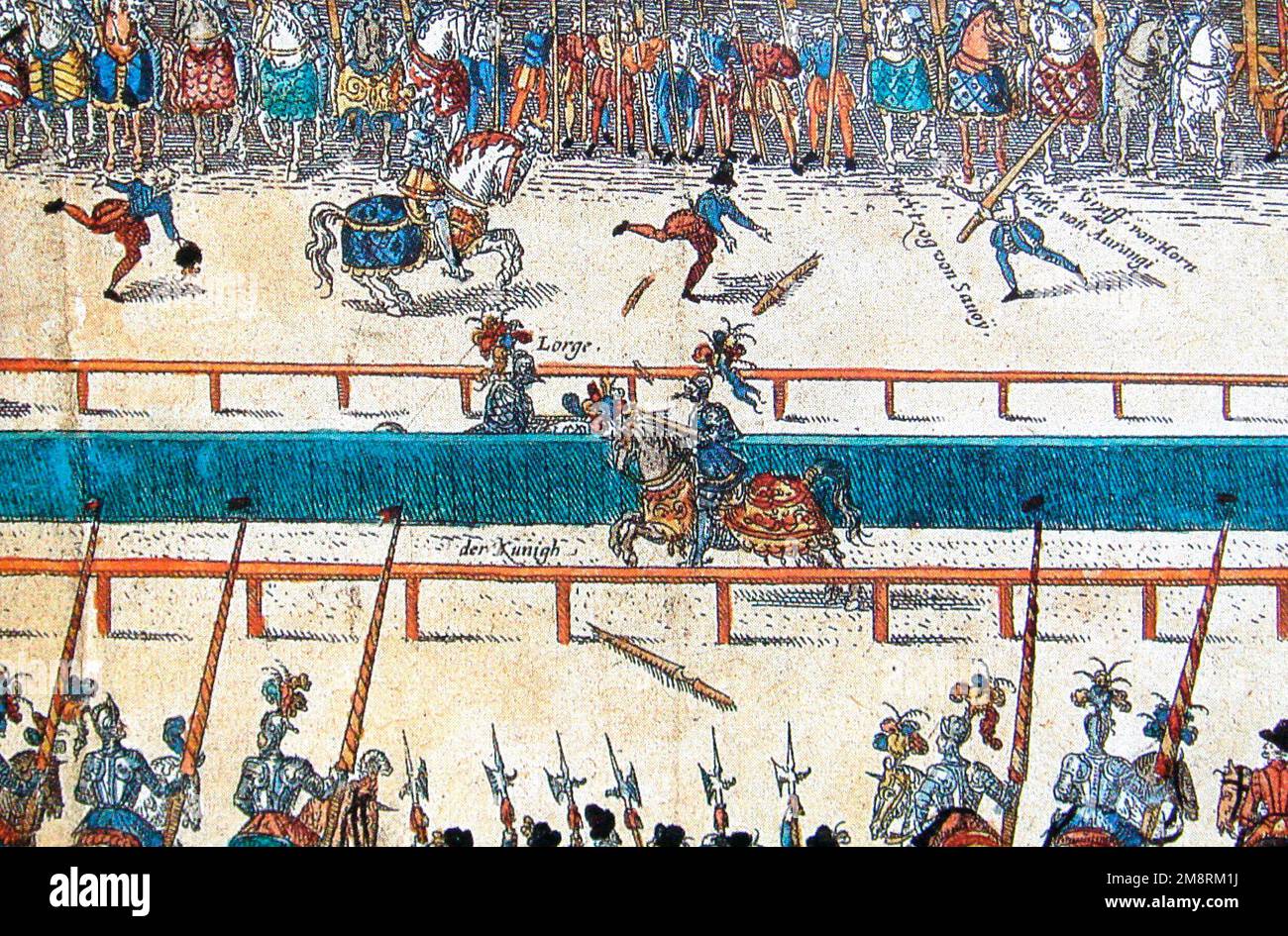 El torneo fatal entre Enrique II y Montgomery (Señor de 'Lorges') Foto de stock